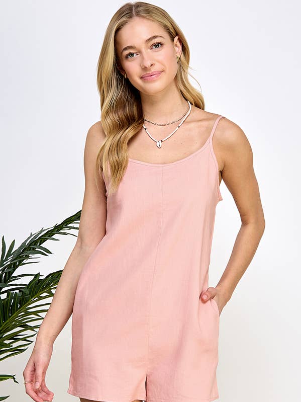 Heart & Hips - Wholesale Romper - Women's - WR48810 - RELAXED SILHOUETTE SIDE POCKET ROMPER