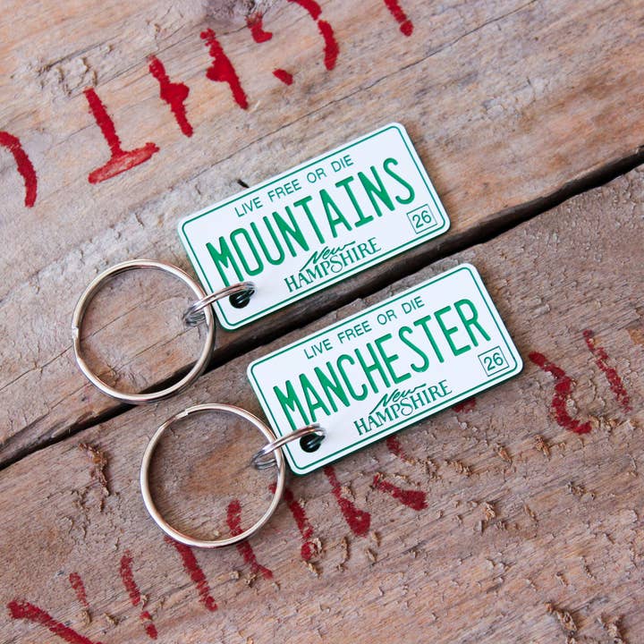 Customizable Engraved Plastic Keychain - New Hampshire for wholesale by The Laundry Room Shop