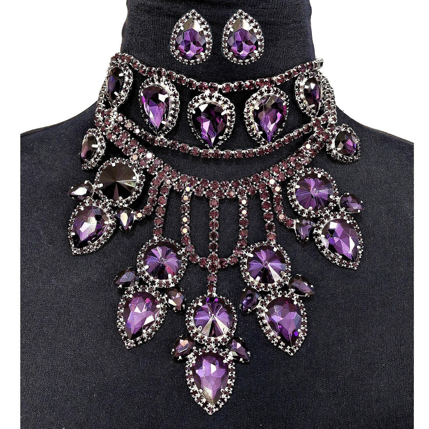 Diacly - Vente Parures de bijoux - Ensemble Collier Ras-du-Cou Chunky Floral Renaissance7