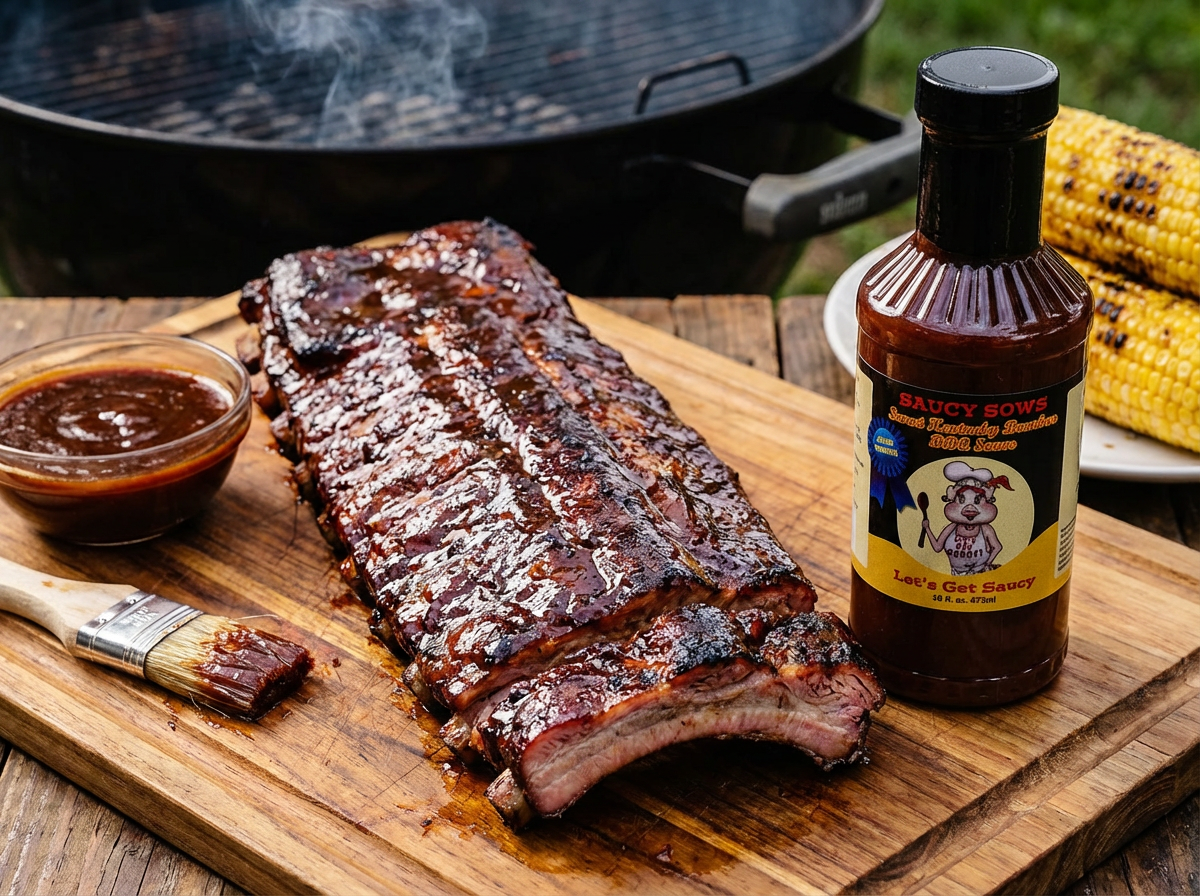 Saucy Sows - Wholesale BBQ Sauce - Sweet Kentucky Bourbon BBQ Sauce 16oz / Case of 12 units1