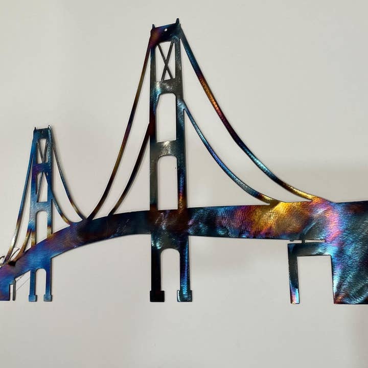 Michigan Landmark, Historic Mackinac Bridge Metal Wall Art Décor for wholesale by Rebel Metal Gifts & Decor