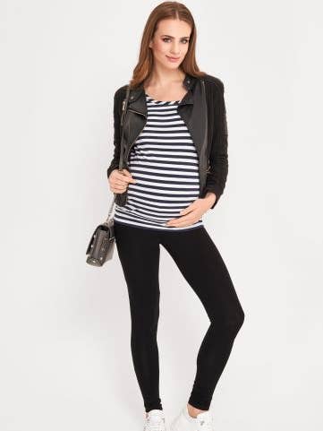 MEDSLEEVE TOP ROUND NECK NAVY BLUE STRIPED for wholesale by Cool Mama