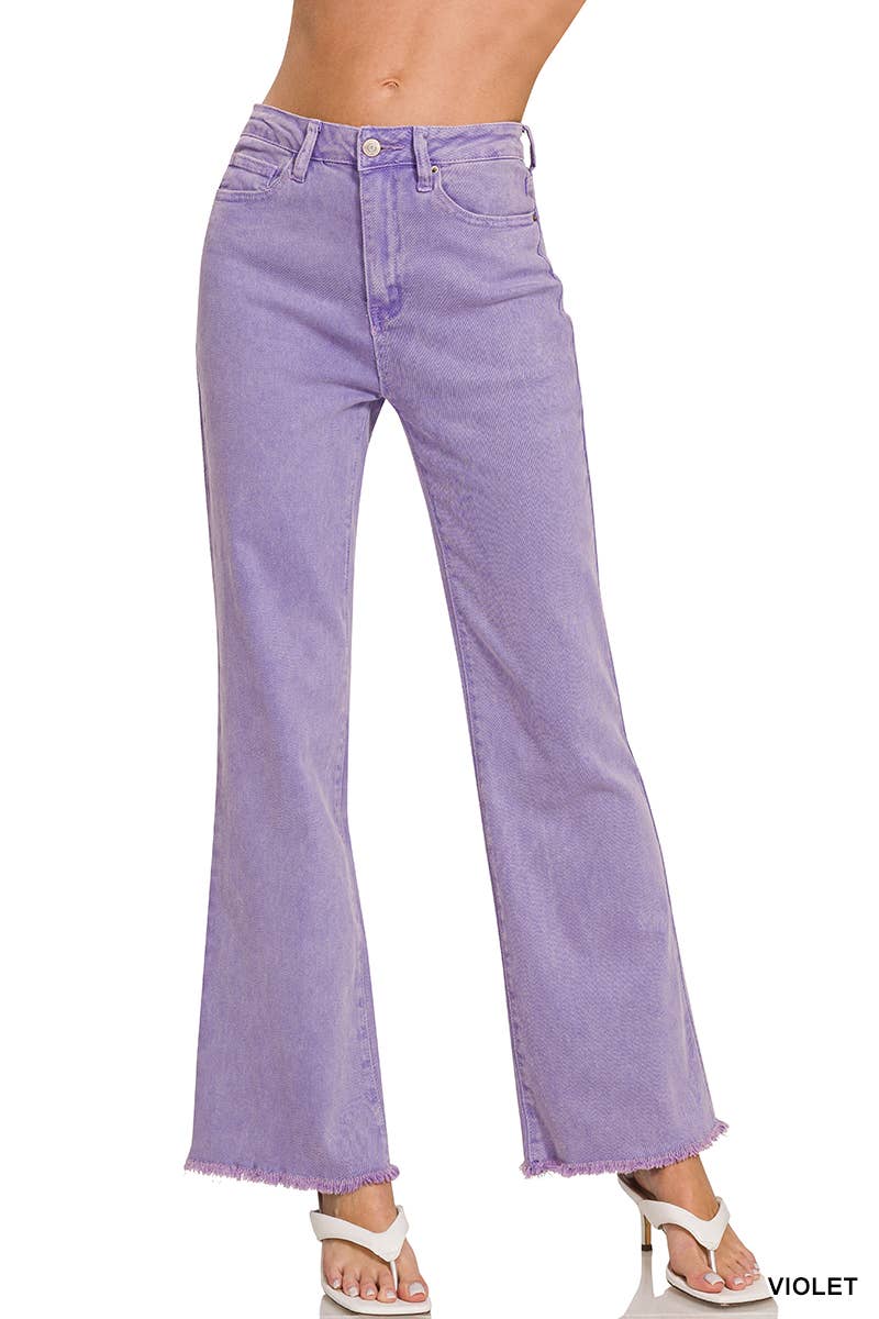 42POPS – wholesale Jeans - Dam – ",.._ Syra tvättade fransade fållfärgade denimjeansbyxor27