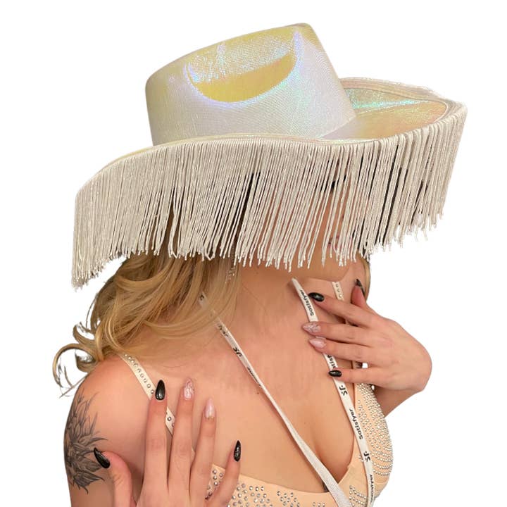 Western Fashion - Vendita all'ingrosso Cappello da cowboy - Donna - Cappello da cowboy metallizzato con frange10