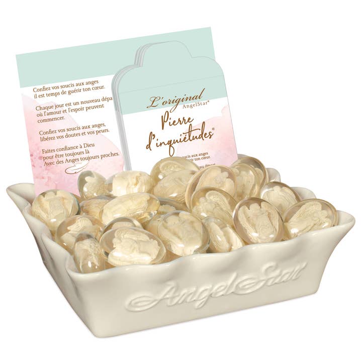 FRENCH - Worry Stone 60pc Assortment for wholesale by Quanta Distribution Inc