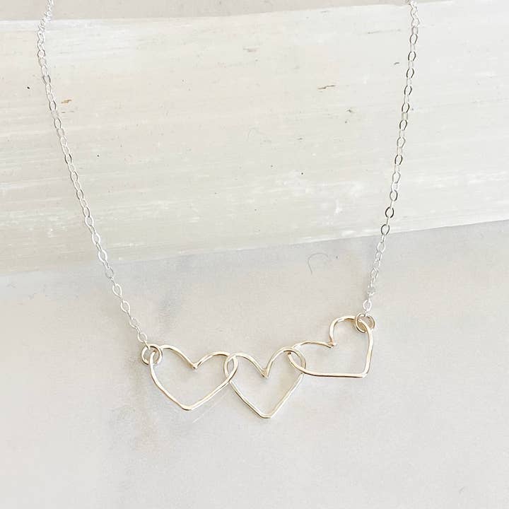 Bonnie Boardman Jewelry - Wholesale Pendant/Charm Necklace - Triple interlocking heart necklace0
