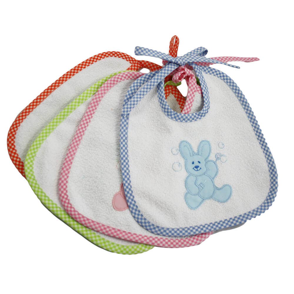 Almatex srl - Wholesale Burp Cloth - Baby - BUNNY bib cm.19x20 with embroidered laces0