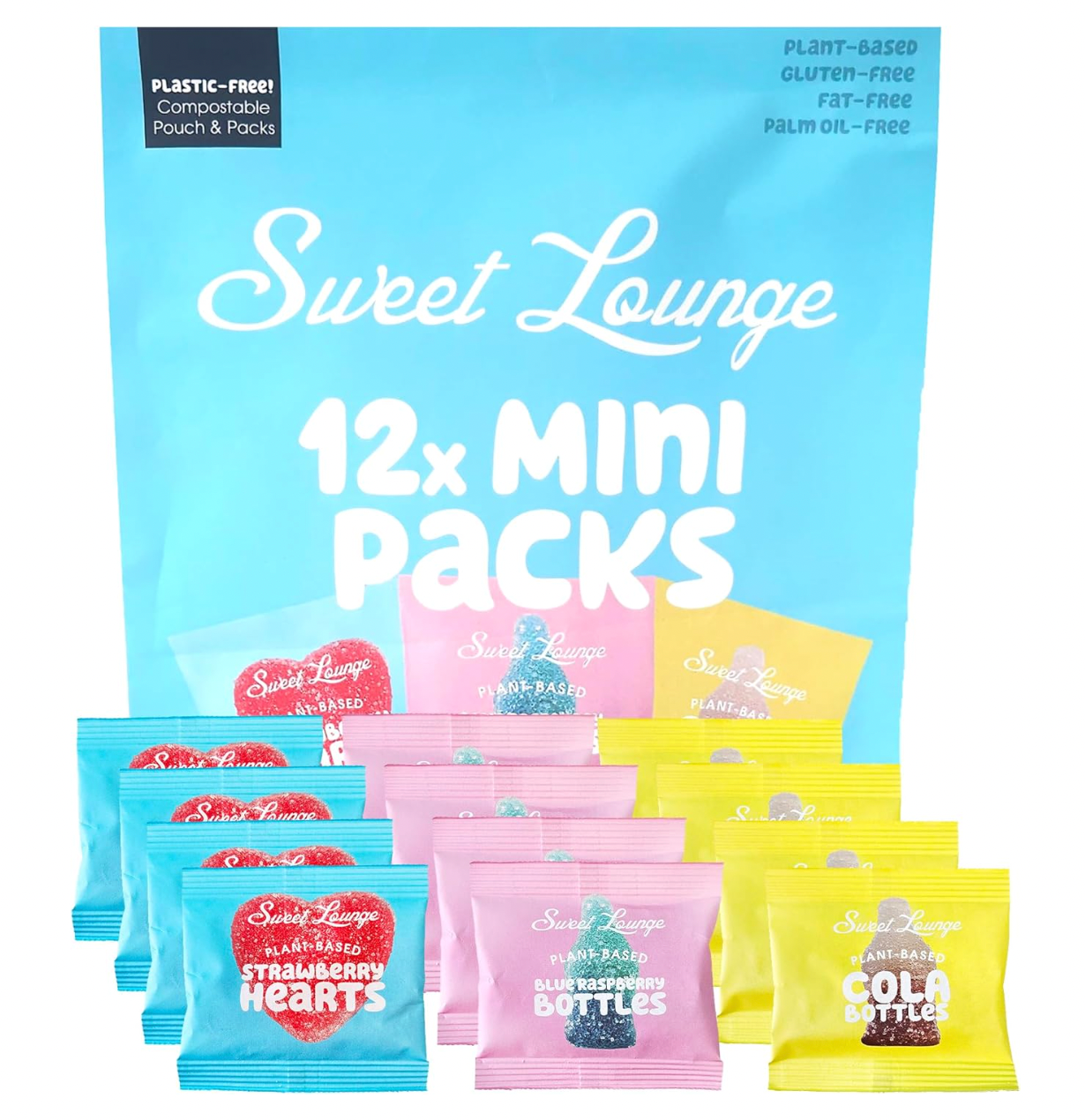 Sweet Lounge - Wholesale Gummy - Plant-Based Gummy Mix - 12x Mini Packs. Multipack Pouch0