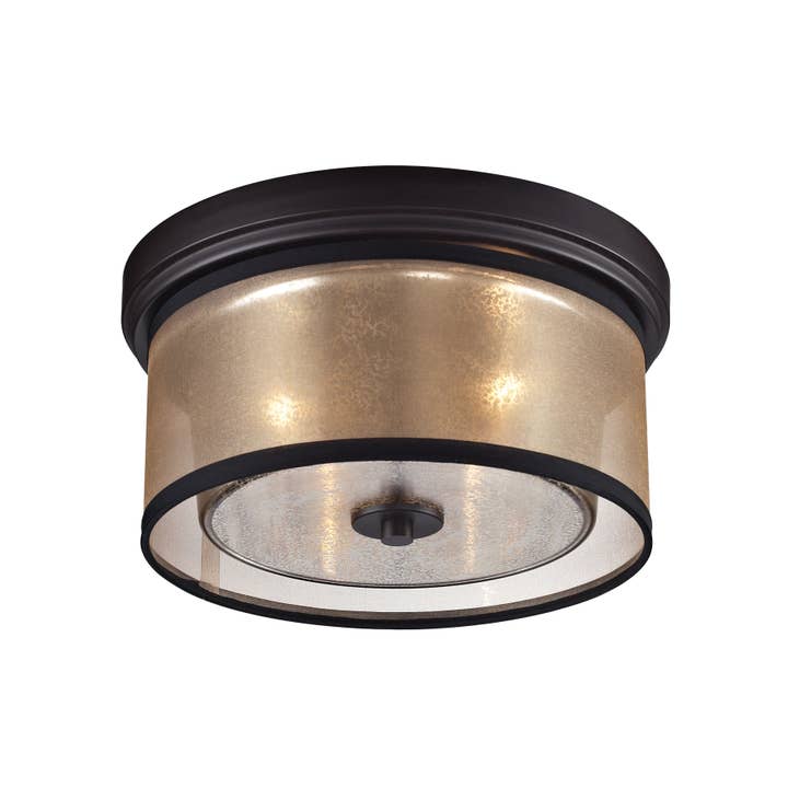 Diffusion 13'' Wide 2-Light Flush Mount - Oil Rubbed Bronze for wholesale by Atlas Lighting and Home