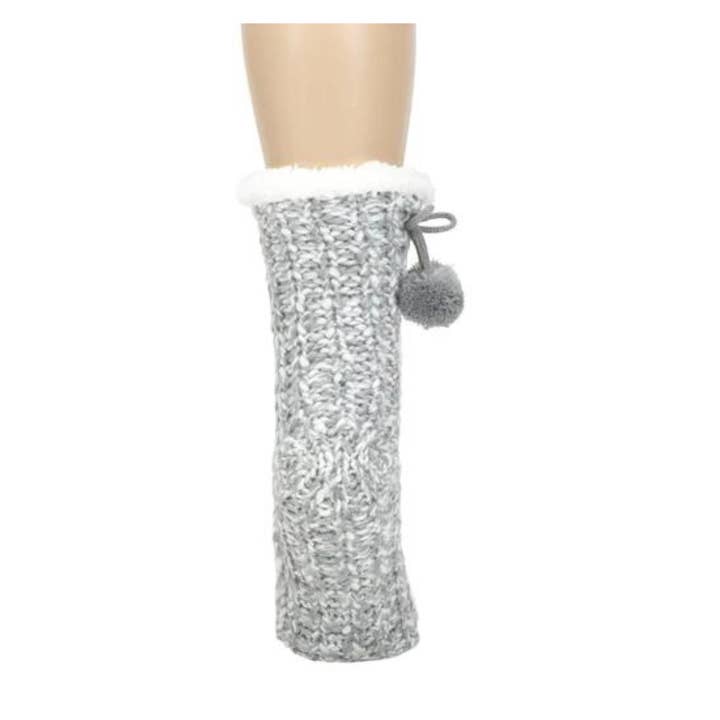 EAST AVENUE - Wholesale Sock Slippers - Women's - Slipper Socks Fleece Gray Ladies2
