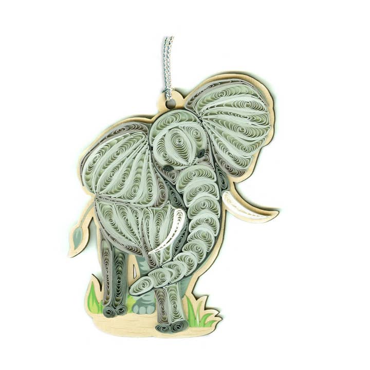 Ornamento Elefante in Quilling per la vendita all'ingrosso da parte di Poppin Cards and Gifts