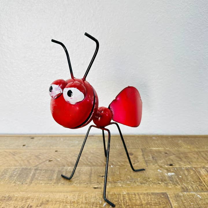 Rustic Farm - Wholesale Outdoor Ornament/Decor - Ant With Spring, Handmade, Metal Yard Decor