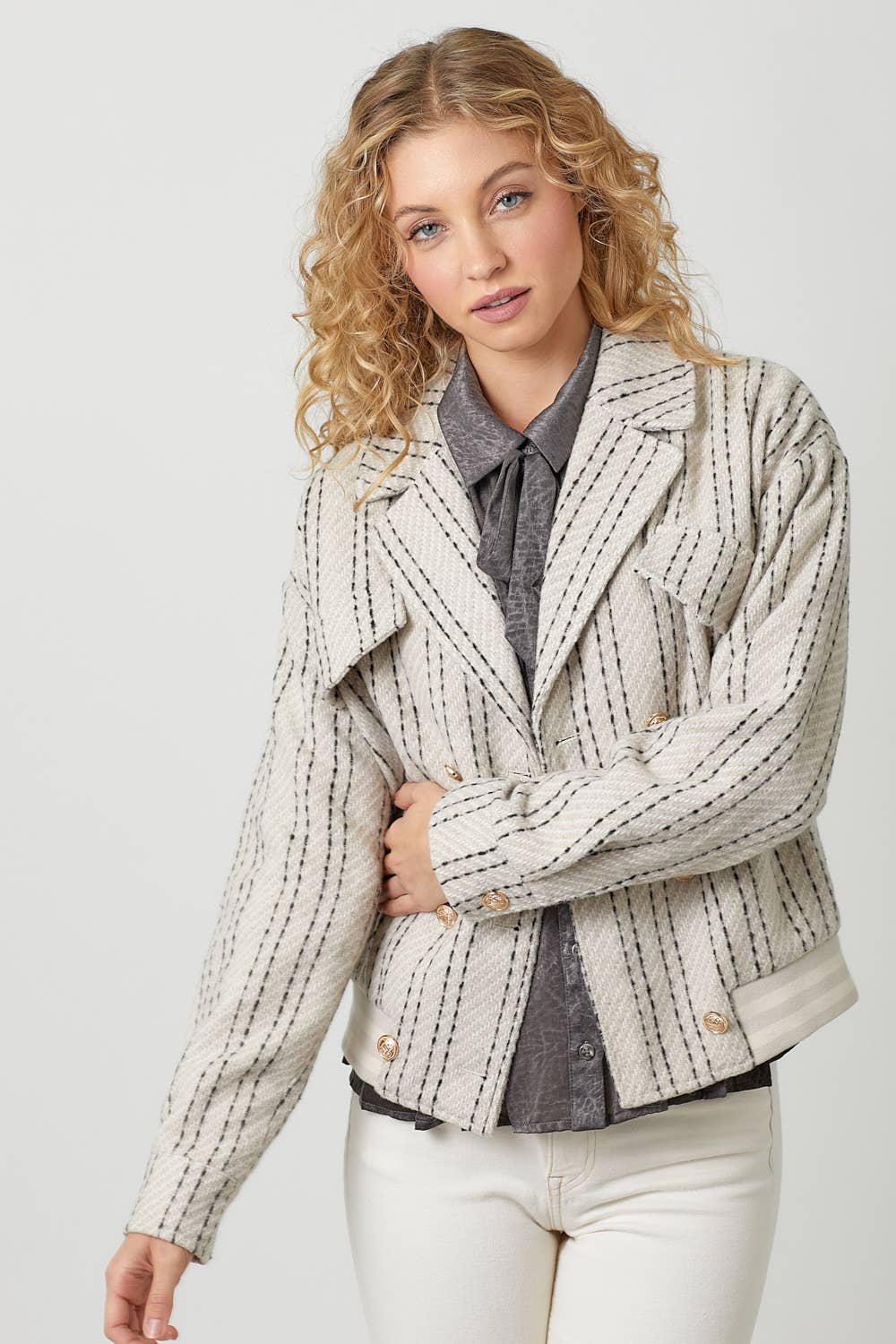 Mystree – wholesale Bomberjacka - Dam – 60732 Bomberjacka med ränder15