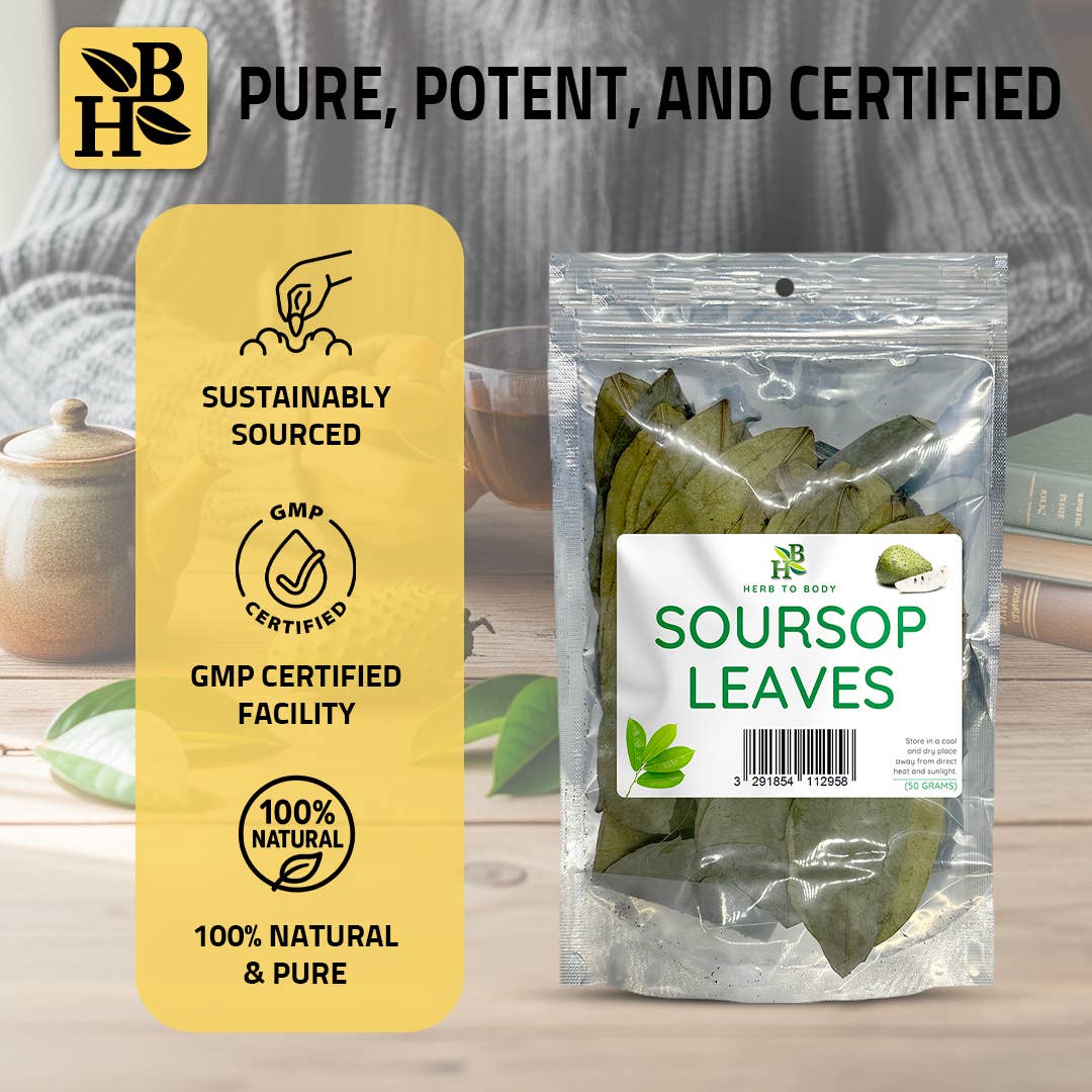 Herb To Body - Wholesale Loose Tea - Organic Soursop Leaves 50g - Dried Leaf | Hoja De Guanabana3