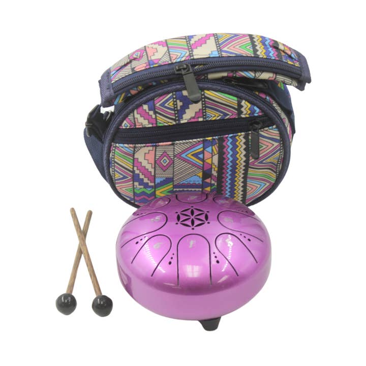 Tambour à langue - 12 cm, fuchsia pour la vente par Earths Elements Wholesale