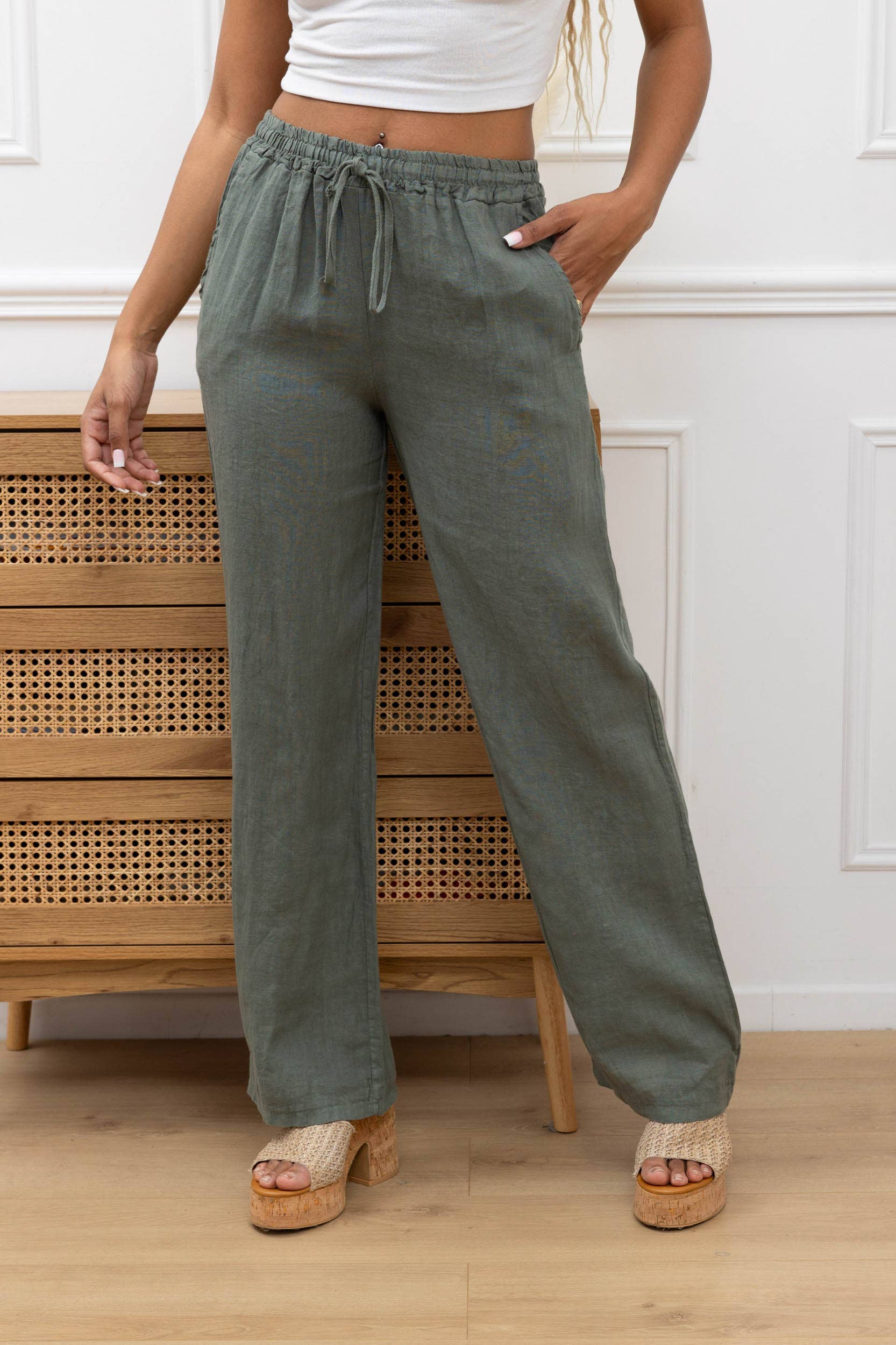 Happy look – Engroshandel Top- og buksesæt (IKKE Loungewear) - Dame – Linnedragt i to dele – Naturlig elegance & komfort4