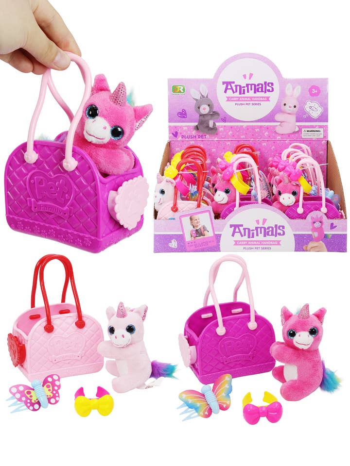 Unicorn Pony Stuffed Toy Carry Bag - 12 Pcs for wholesale by Cap Zone
