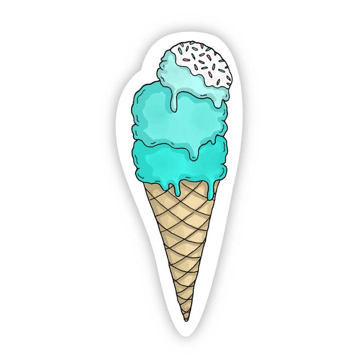 Mint Ice Cream Cone Sticker for wholesale by Big Moods