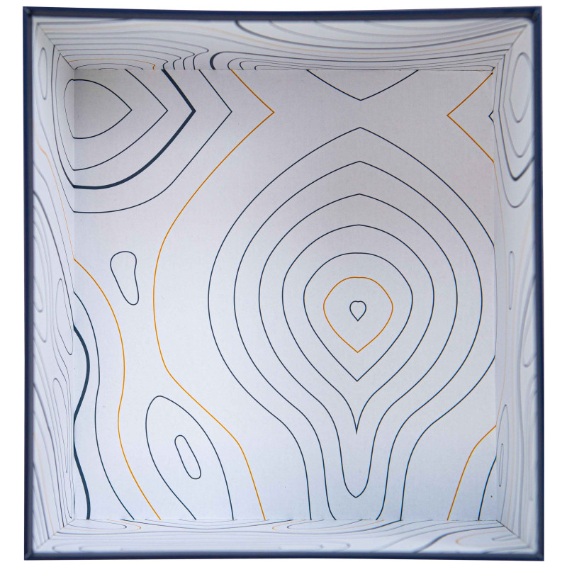 Deffrennes - Vendita all'ingrosso Confezioni regalo - Scatola di cartone quadrata blu Abyss 21x19,5x10,5 cm3