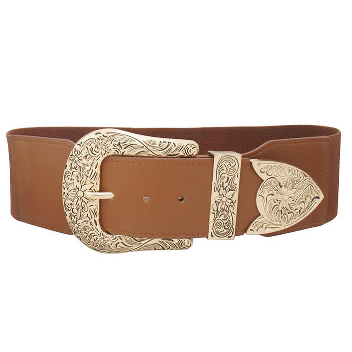 PLUS SIZE WESTERN STYLE BUCKLE ELASTIC BEL, IE 75000AGOPLUS for wholesale by JOIA ACCESSORIES