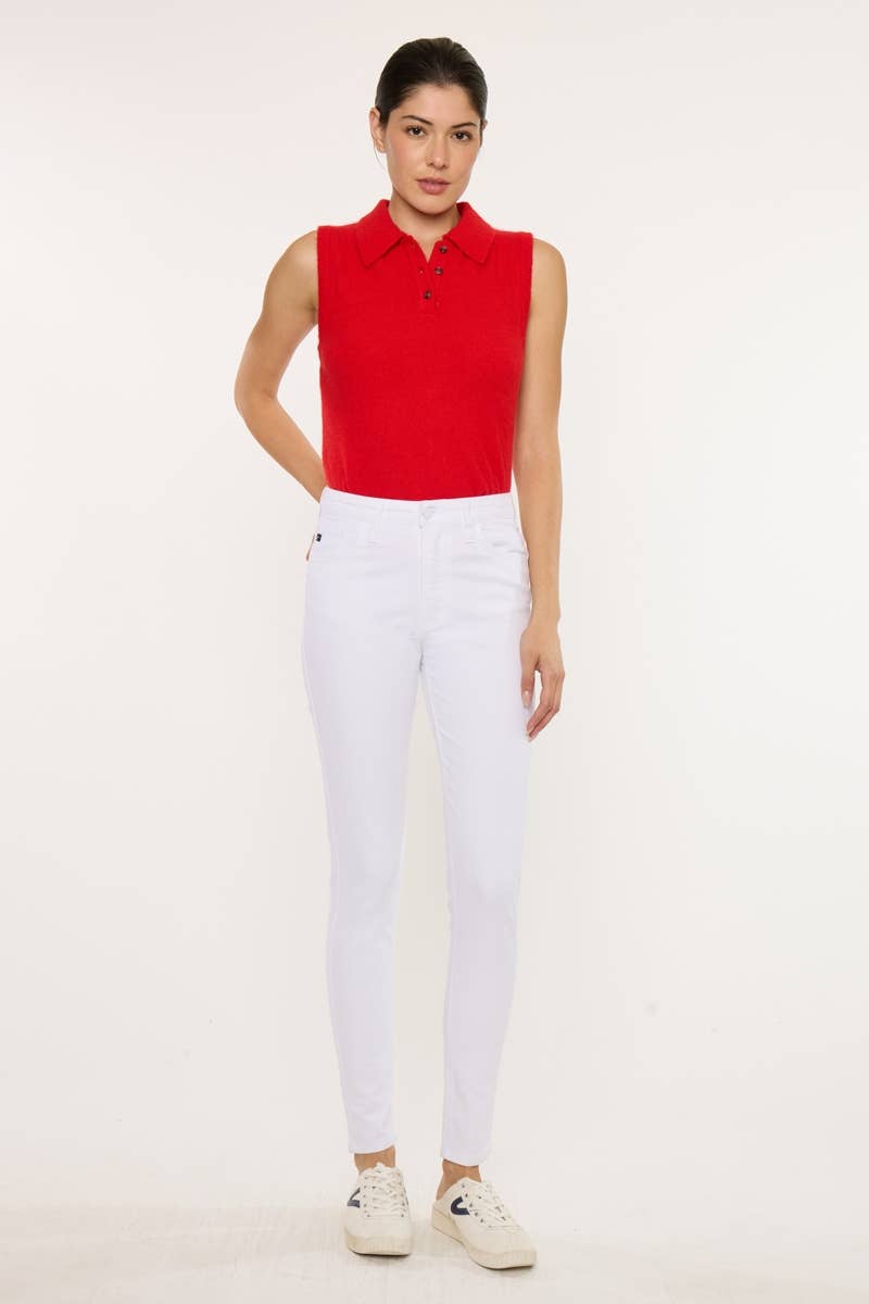 OPEN PACK HIGH RISE WHITE SUPER SKINNY JEANS-KC11235WT for wholesale on Faire1