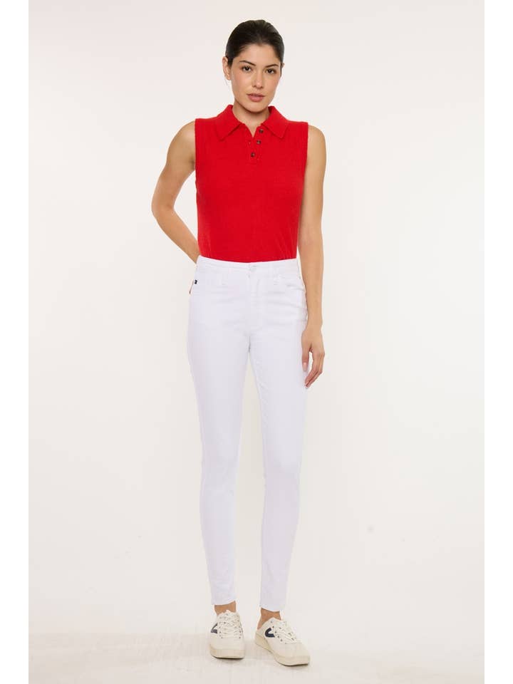 OPEN PACK HIGH RISE WHITE SUPER SKINNY JEANS-KC11235WT for wholesale on Faire1