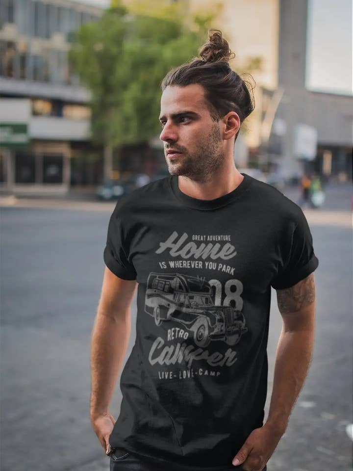 ULTRABASIC Men's T-Shirt Retro Camper - Live Love Camp Advanture Graphic Tee for wholesale by ULTRABASIC