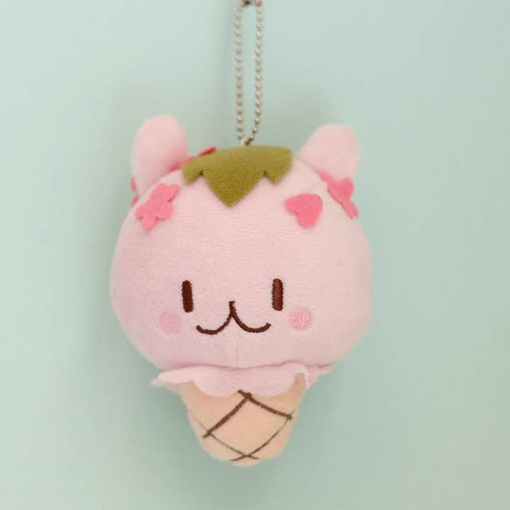 porte-clés en peluche lapin sakura de salon lacté pour la vente par Kaiami