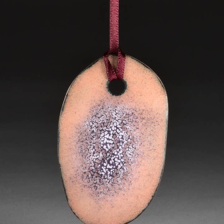 Copper Enamel Ornament, Purple and White for wholesale by Kristin Ellis