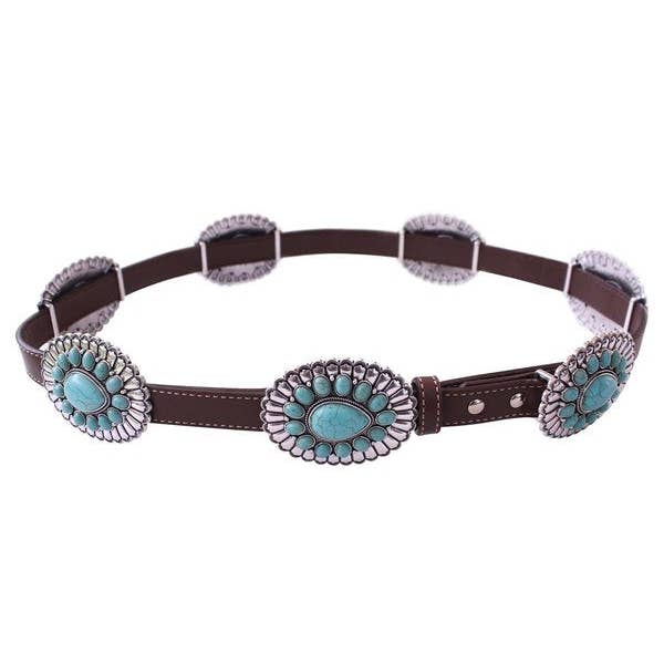 WESTERN CONCHO PU LEATHER BELT - L for wholesale by Snowing West