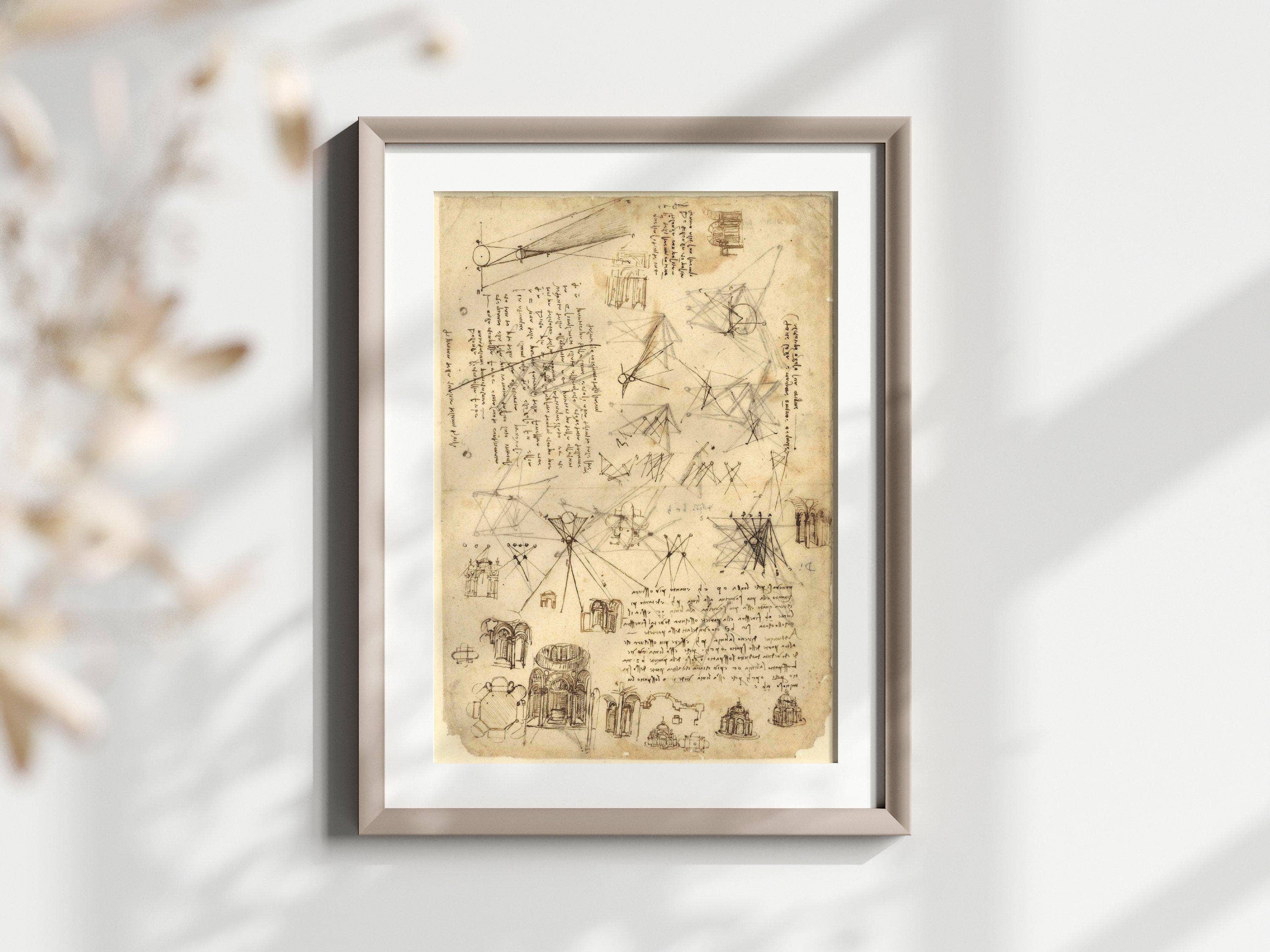 Vintage Wall Graphics - Wholesale Poster - Impression d'Art Vintage Da Vinci - Décor Science de la Renaissance
