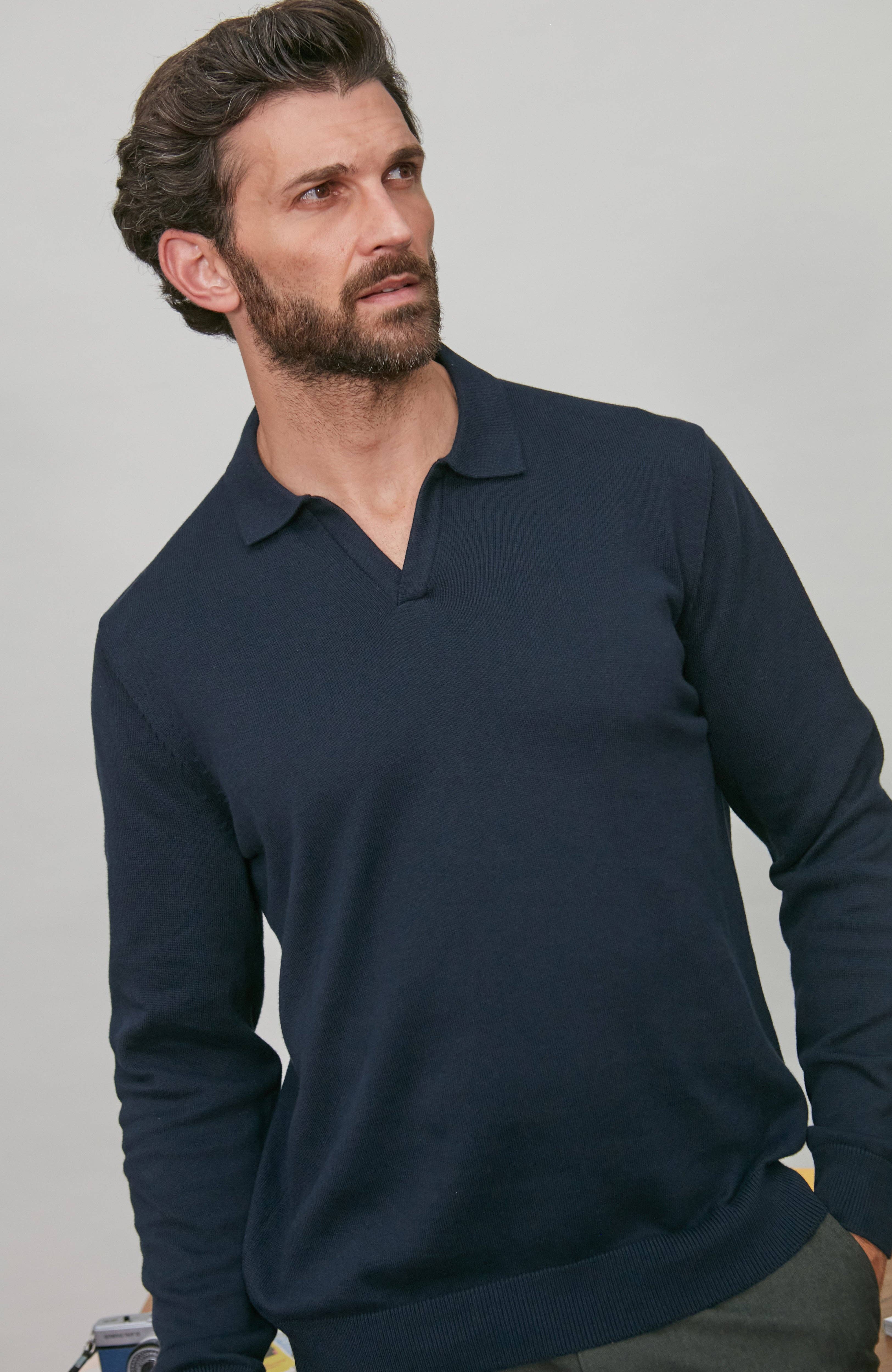 Paul James Knitwear – Großhandel Poloshirt – Herren – Herrenleichte Baumwoll-Poloshirt ohne Knöpfe13