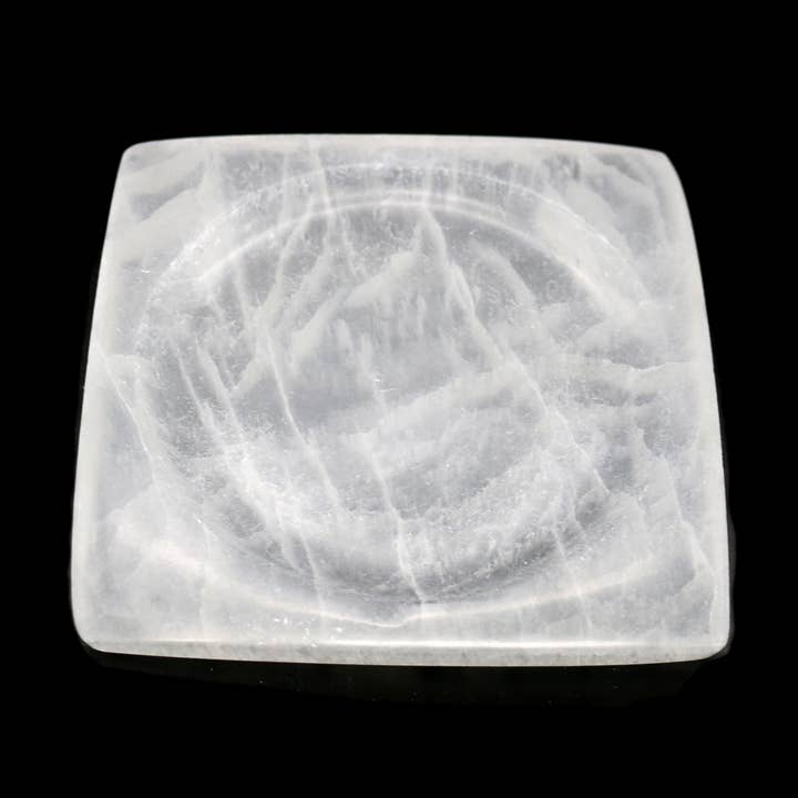 Square Selenite Charging Bowl (5 in.) for wholesale by Designs by Deekay Inc.