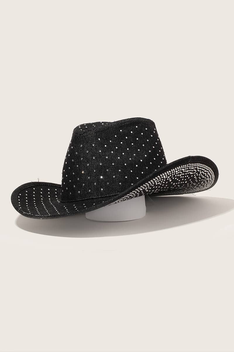 Anarchy Street - Wholesale Cowboy Hat - Women's - Rhinestone Studded Denim Cowboy Hat2