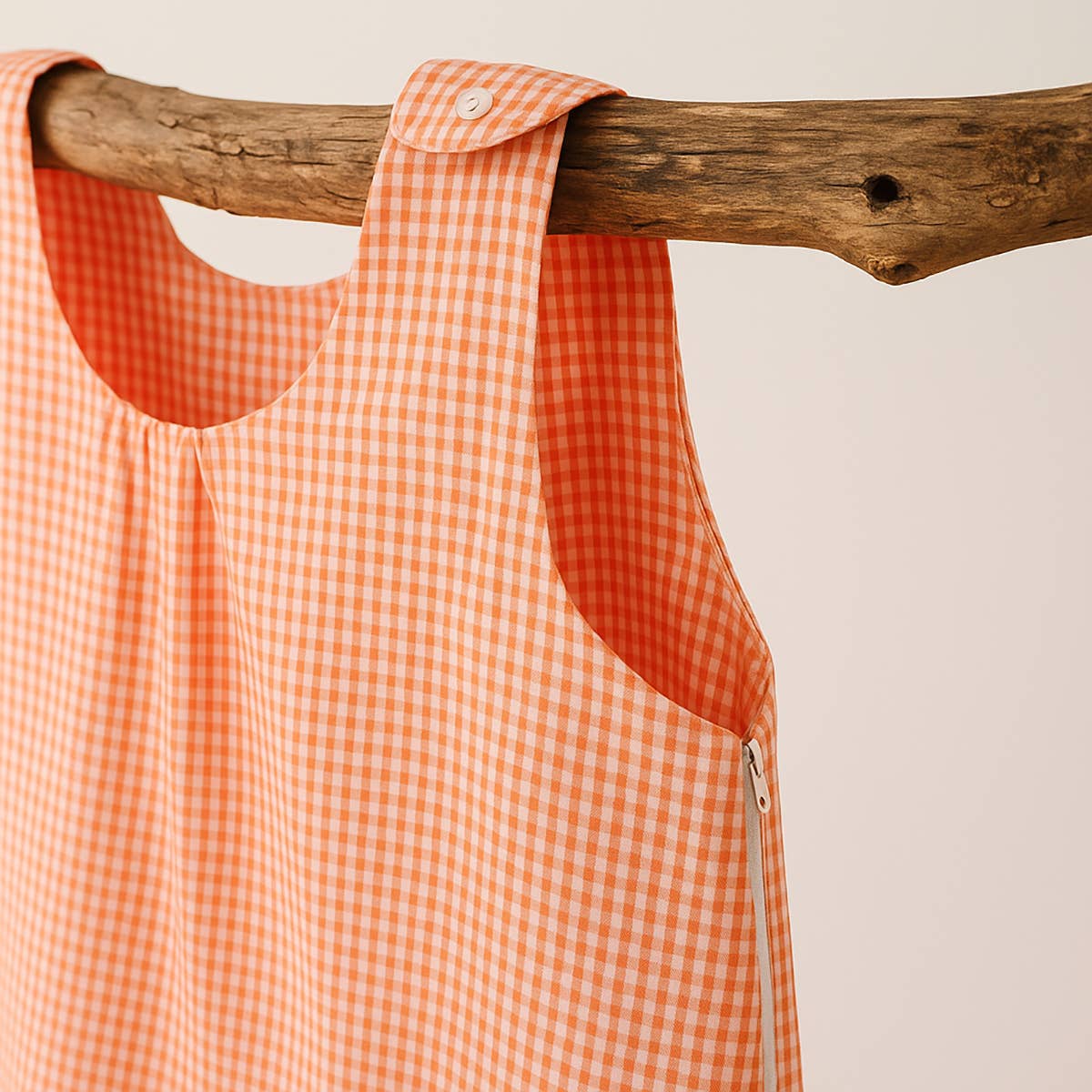 PAPATE – wholesale Sovsäck - Baby – Organisk bomulls sommarsovsäck med vichy-rutigt mönster3