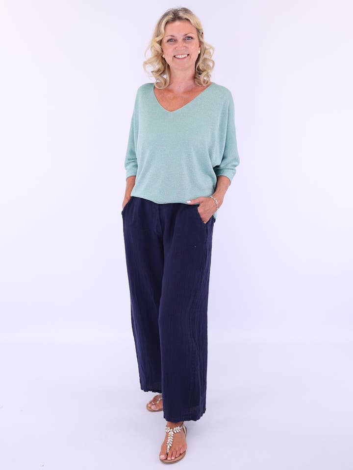 Cadenza Italy Ltd - Wholesale Pants - Women's - Wide Straight Leg Linen Trousers8