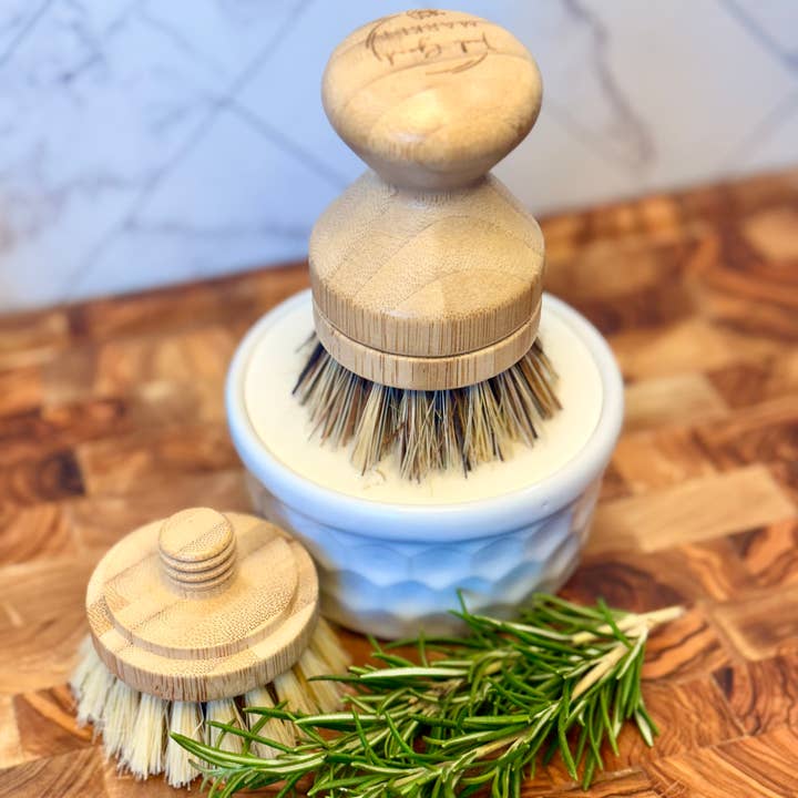 Feel Good Market - Wholesale Kitchen Tool/Gadget - Birch and Palm Pot Brush with Replaceable Head