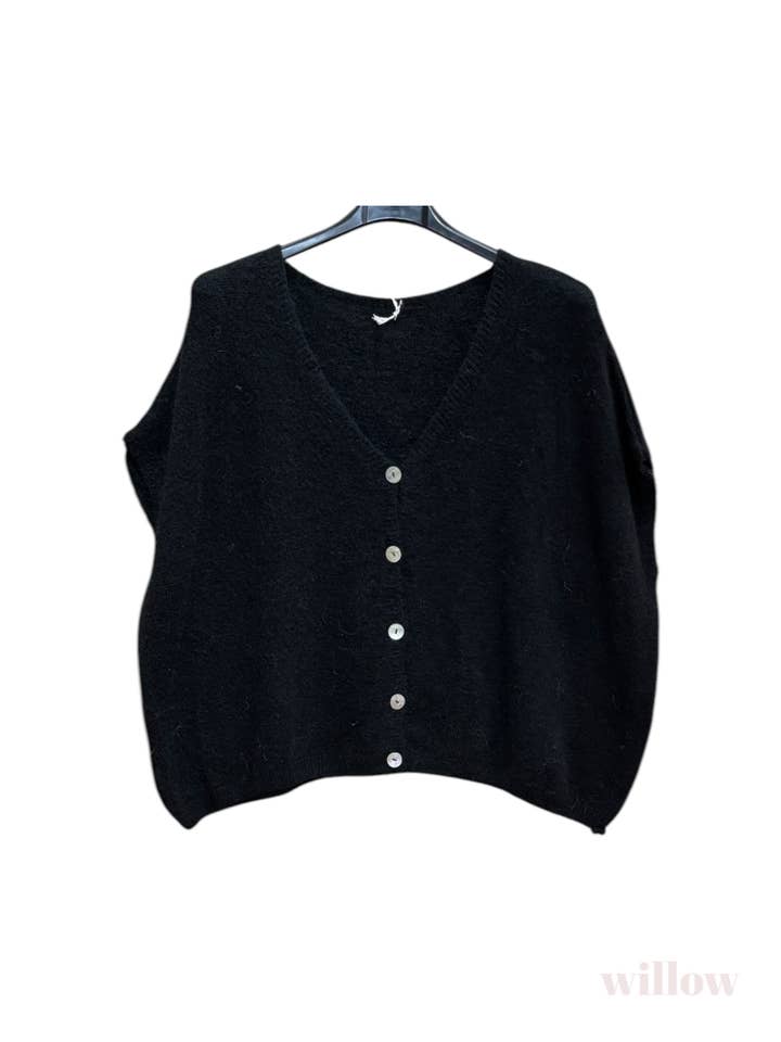 Moonsun - Wholesale Cardigan - Women's - Short-sleeve alpaca v-neck cardigans5