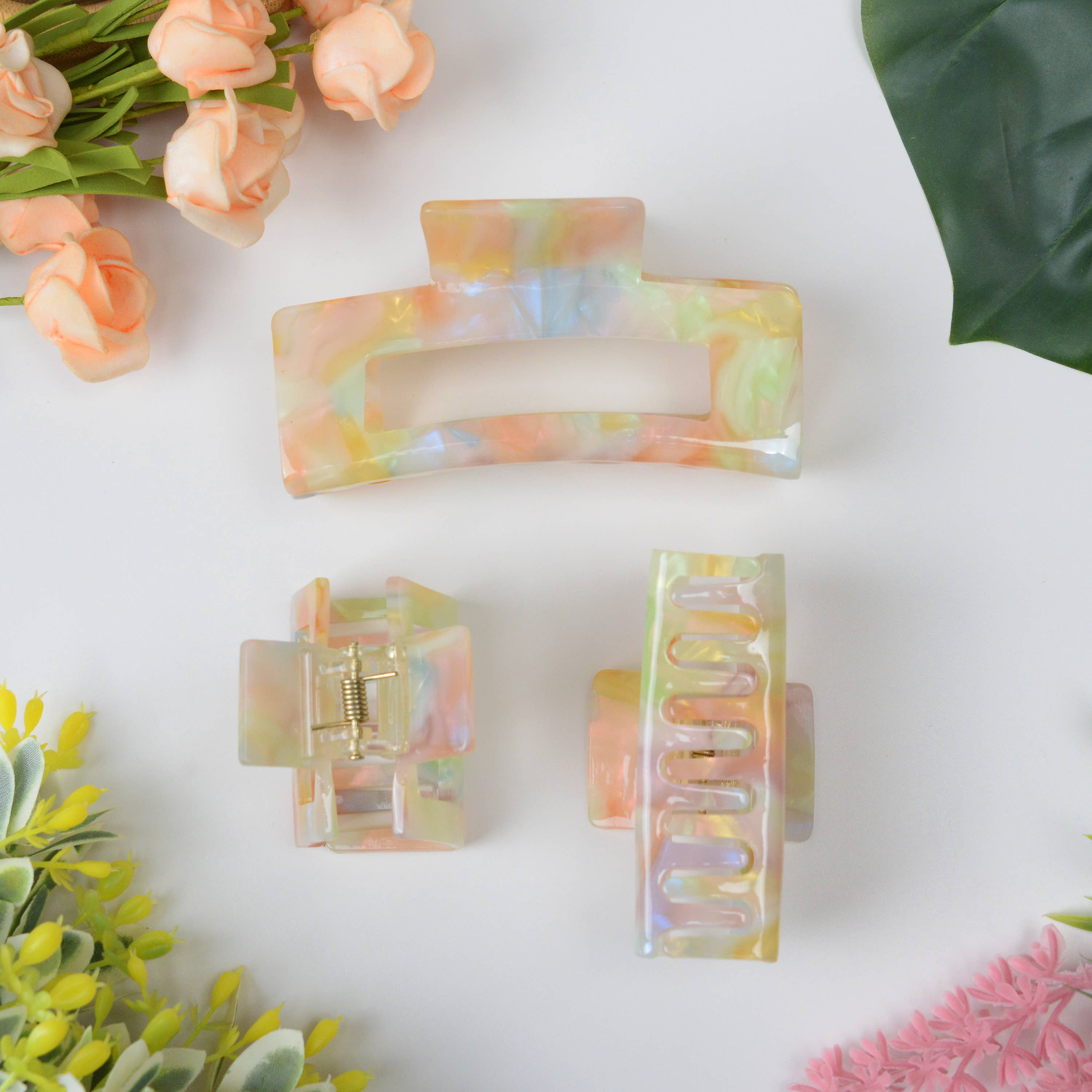 TheDivaSoap - Wholesale Hair Clip - Women's - Magic color acetate large square Hair Claw Clip6