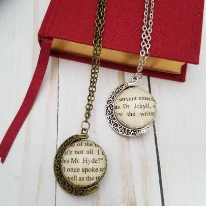 Reversible Book Characters Pendant for wholesale by Erin Casey Crafts