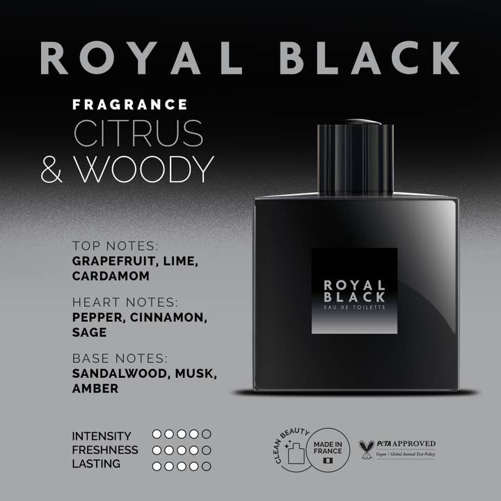 Royal - Distributed by Scents of Europe - Wholesale Cologne Spray - Royal Black Cologne - 3.4 fl oz (100ml)