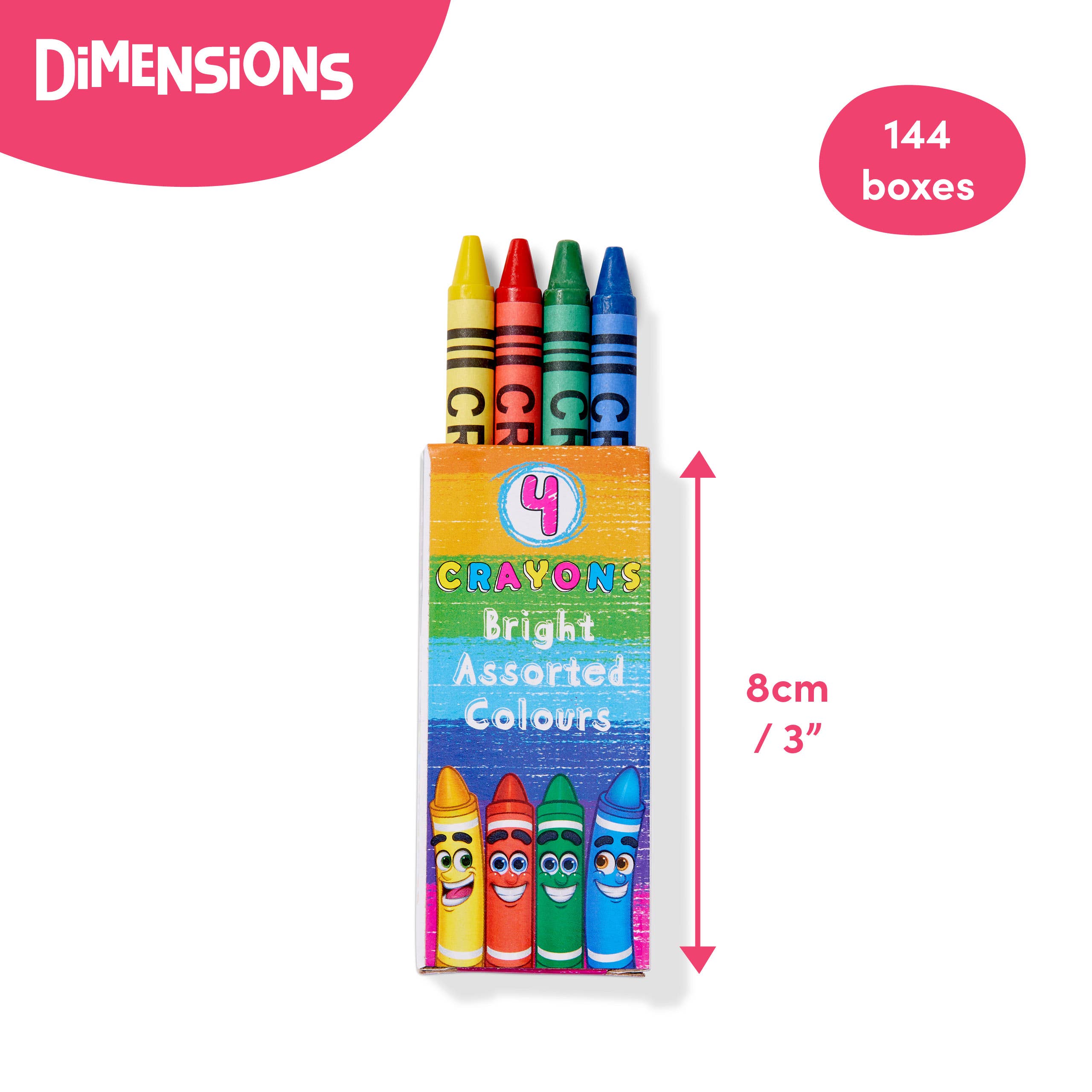 The Twiddlers - Vente Crayon – enfant et bébé - 144 boîtes de crayons de cire colorés assortis - 4 crayons par boîte8