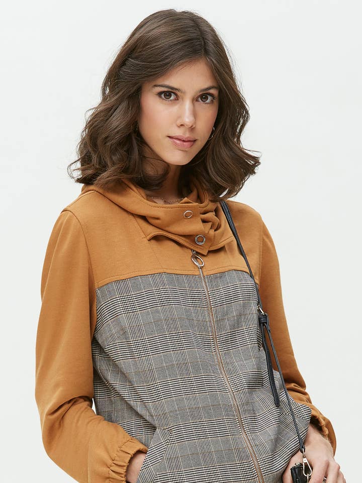 Hooded Jacket-Checkered for wholesale by OKY