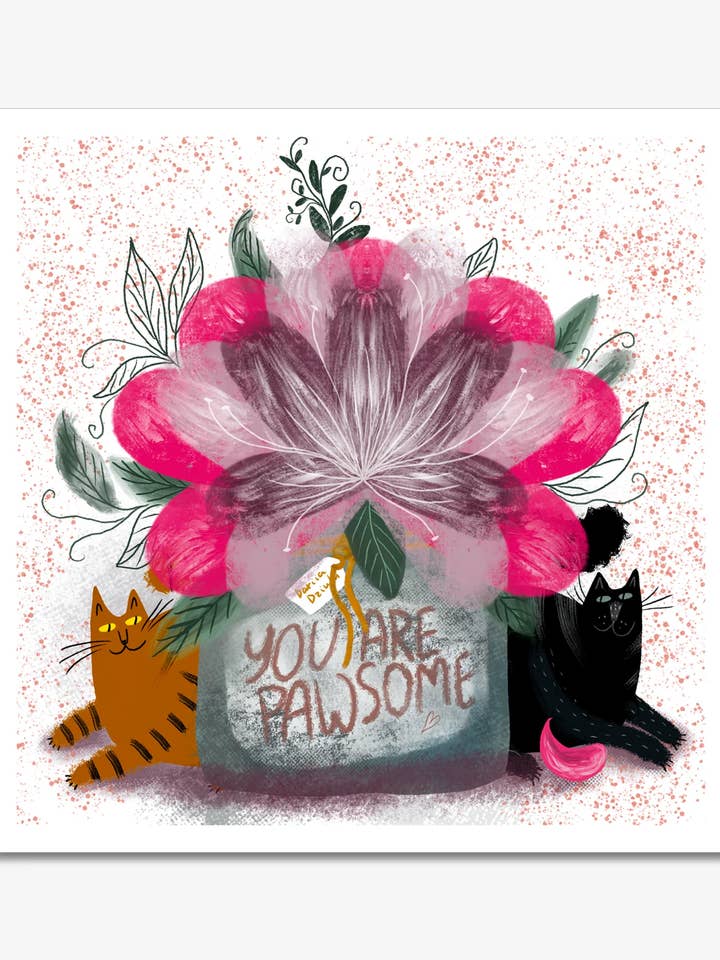 Unframed cat art print: You are pawsome for wholesale by Dariia Dziuba