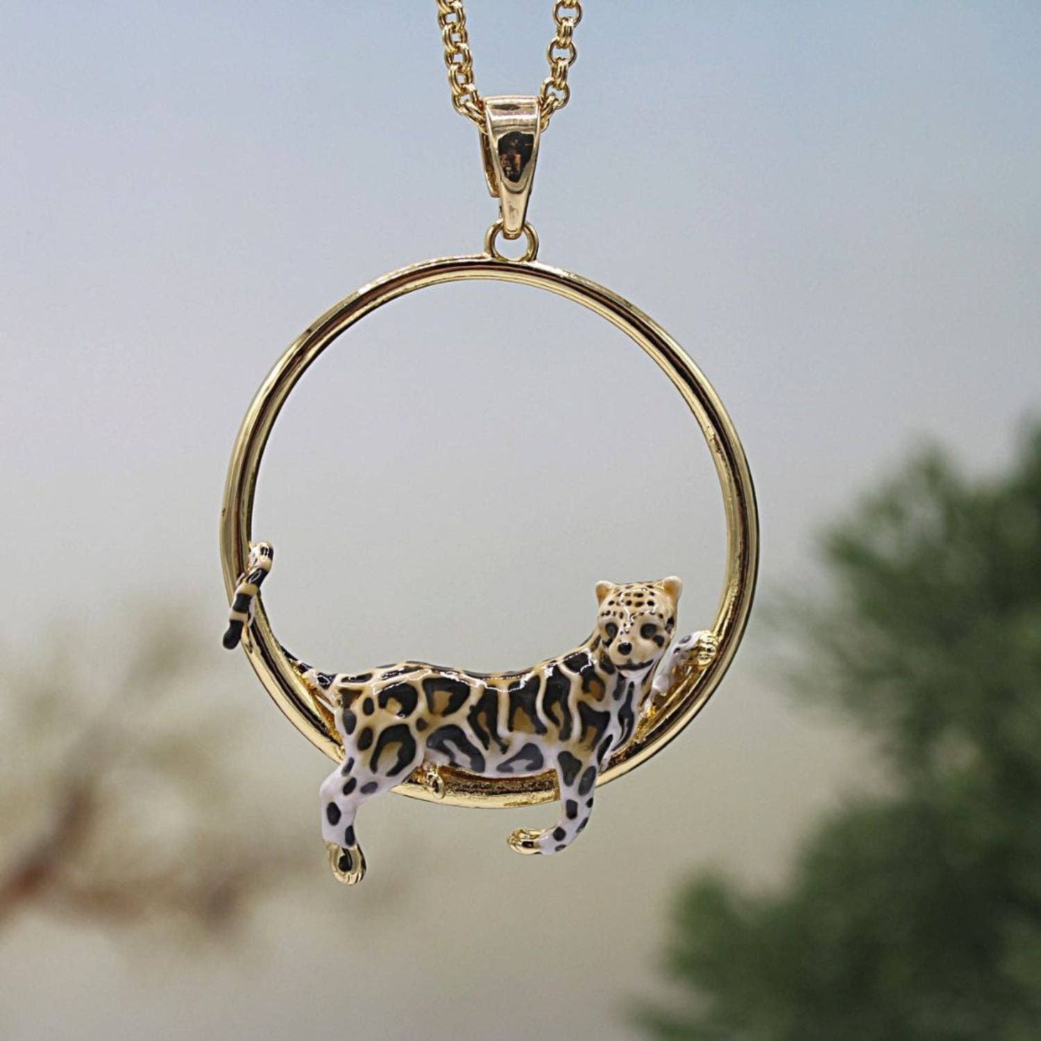 Bill Skinner - Wholesale Pendant/Charm Necklace - Clouded Leopard Hoop Necklace2