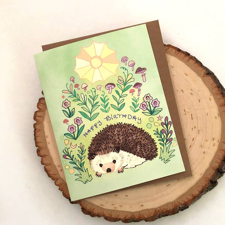 Cynla - Wholesale Birthday Card - Hedgehog greeting card - sun hedgehog birthday card0
