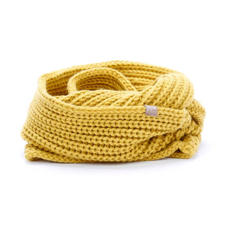 Kids Chunky Rib Infinity Scarf- Mustard Yellow ( 4/5-12 Y) for wholesale by Peppercorn Kids