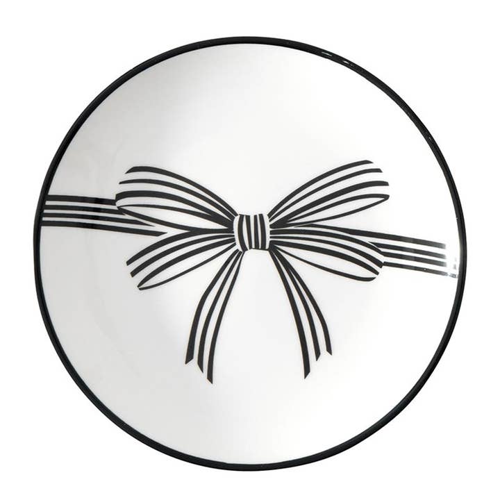 Black Bow Appetizer Plates - Set of 4 for wholesale by Santa Barbara Design Studio by Creative Brands