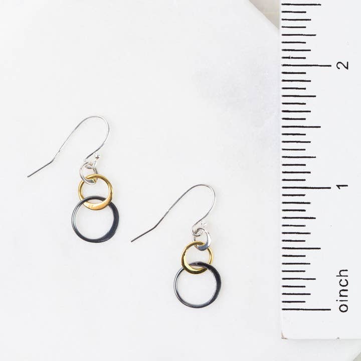Anne Vaughan Designs Jewelry - Wholesale Dangle Earrings - Nightfall Mixed Metal Circles Simple Earrings1