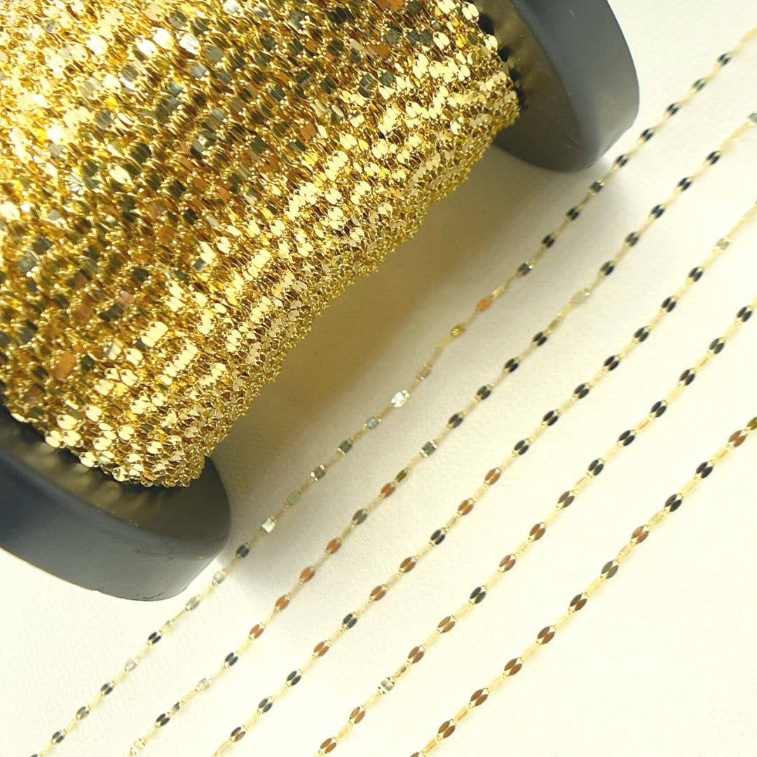 Tresor Jewelry Inc. - Wholesale Link & Chain Necklace - 025FV10byFt. 14K Solid Gold Flat Marina Link Unfinished Chain4